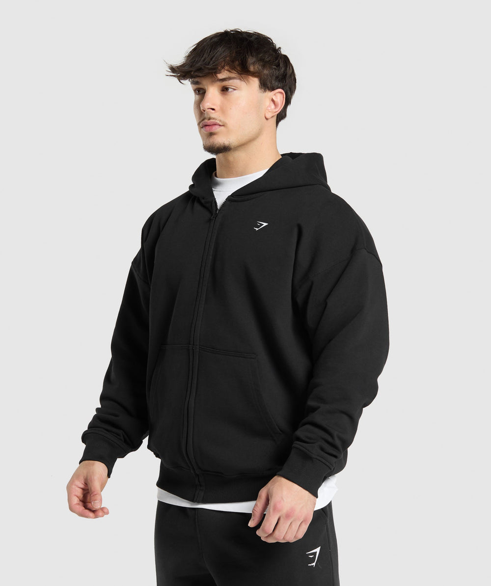 Atlas Zip Up Hoodie - Black