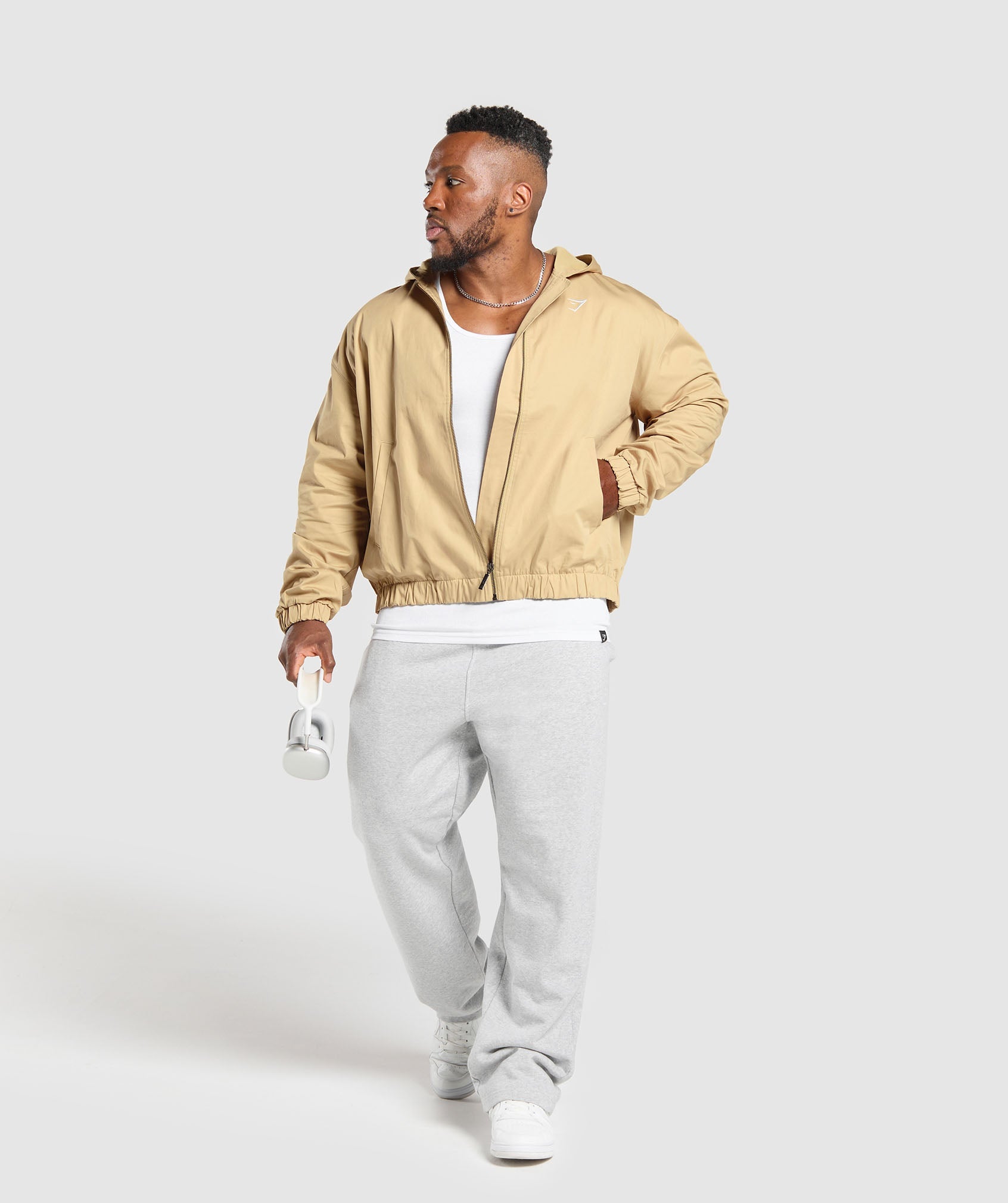 Oversized Hooded Jacket - Sand Beige