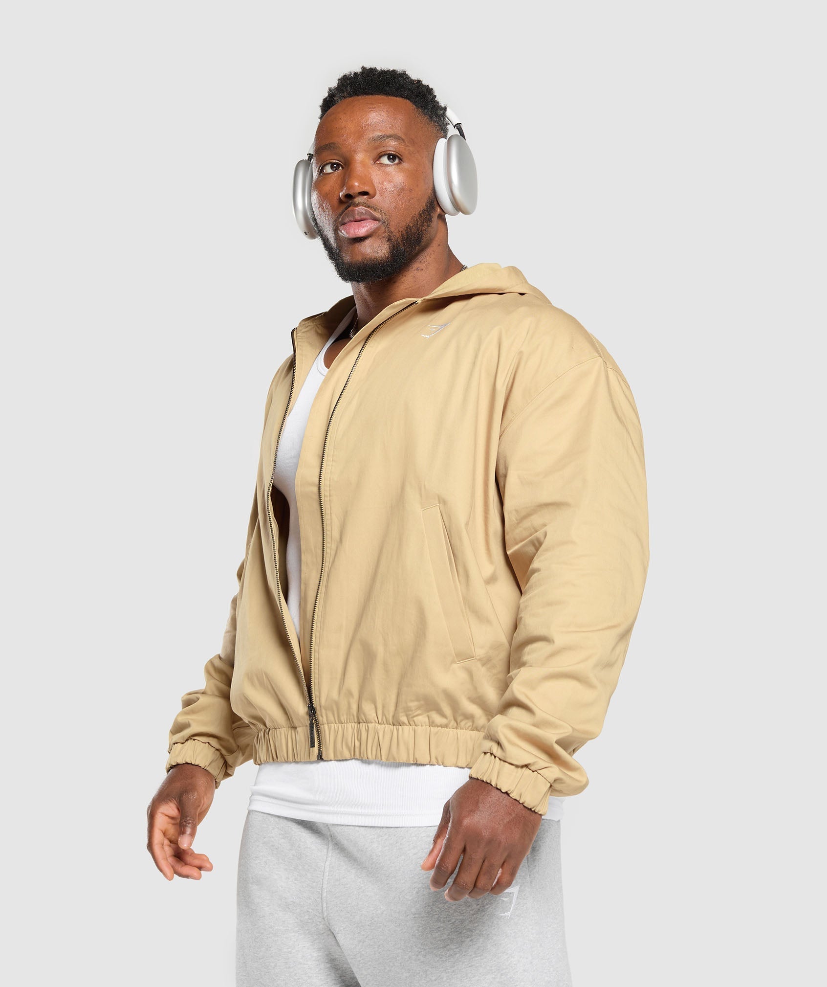 Oversized Hooded Jacket - Sand Beige