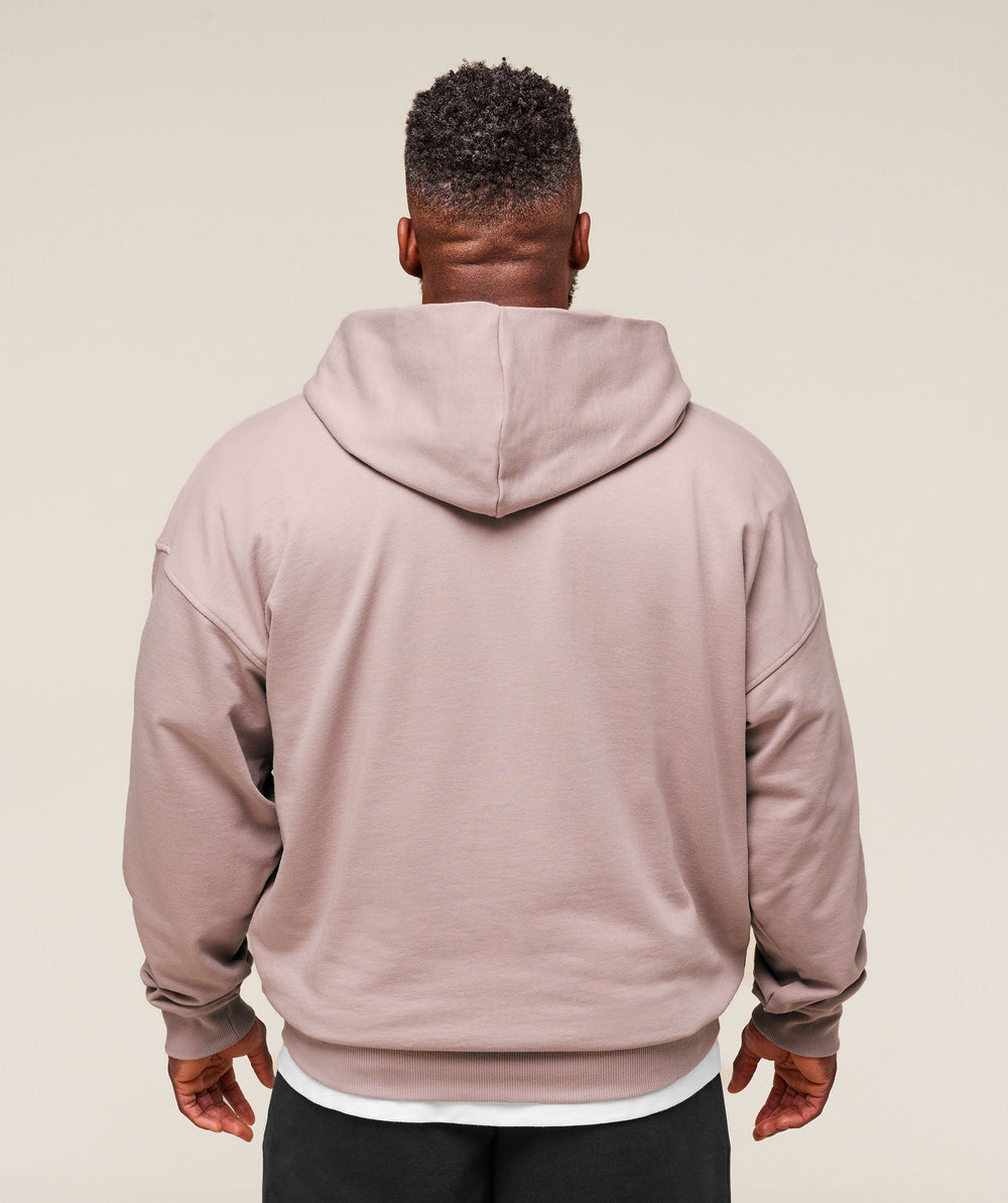 Collegiate Script Zip Up Hoodie - Muted Pink