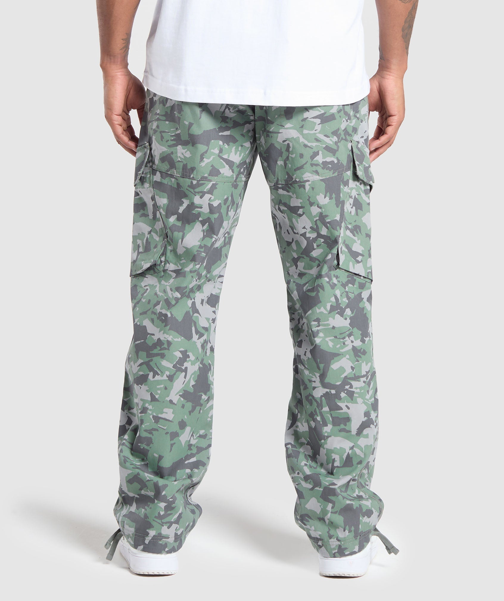 Camo Print Woven Cargo Pants - Unit Green
