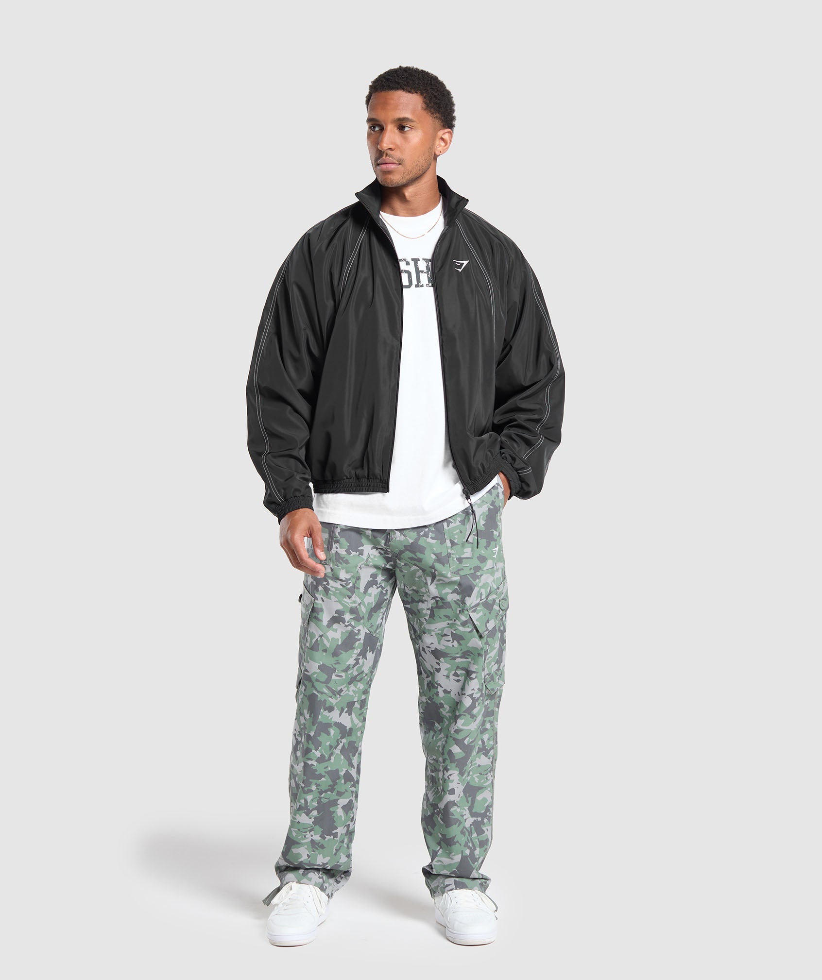 Camo Print Woven Cargo Pants - Unit Green
