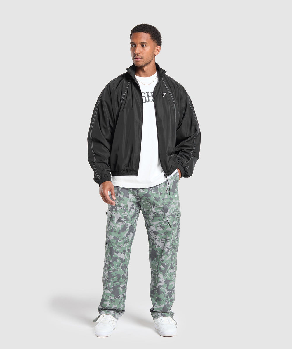 Camo Print Woven Cargo Pants - Unit Green
