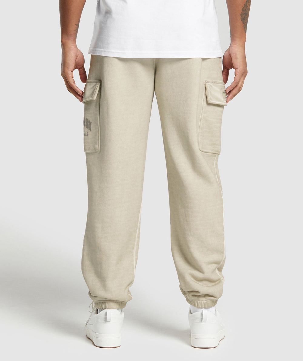 Heavyweight Washed Cargo Joggers - Pebble Grey
