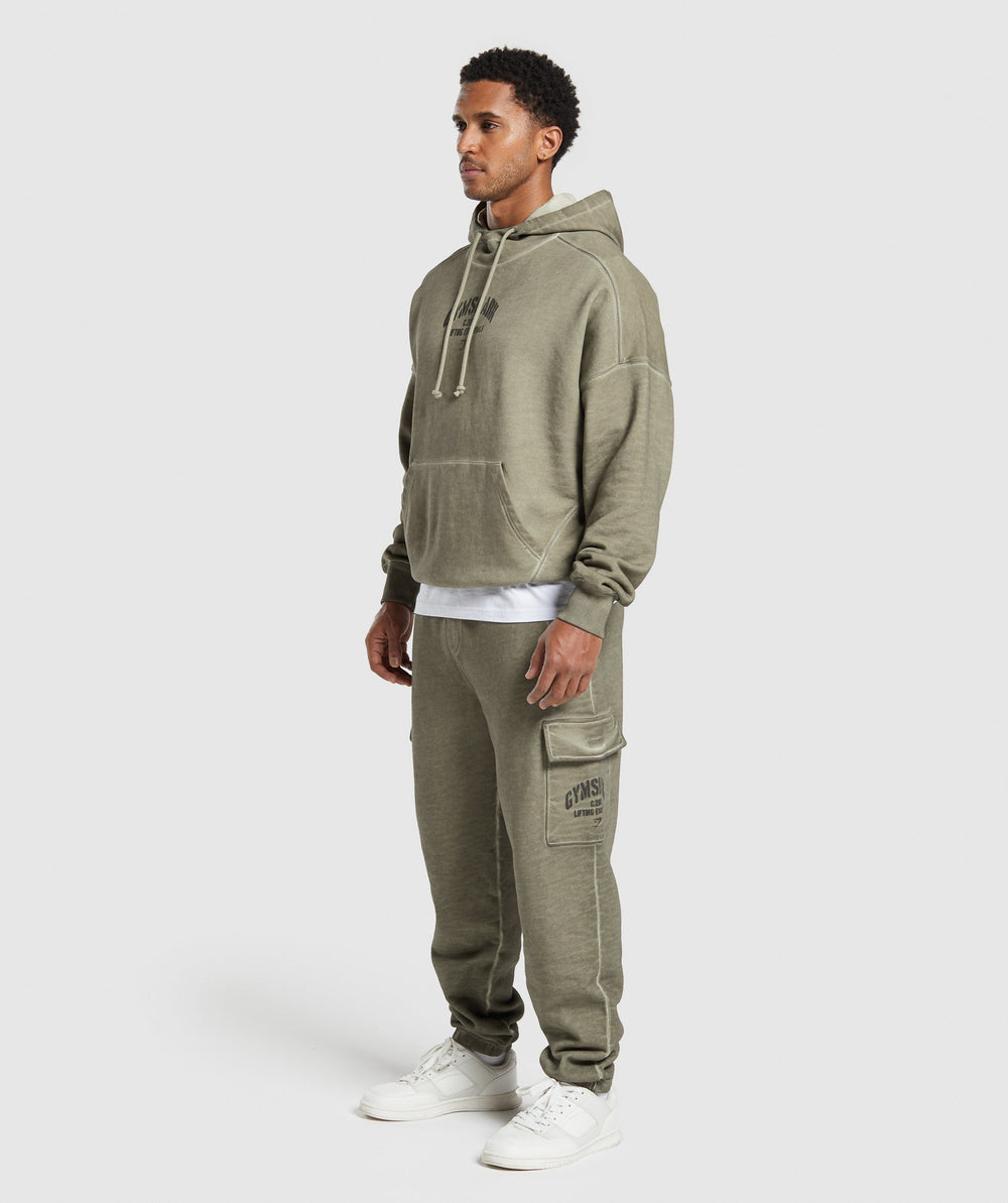 Heavyweight Washed Cargo Joggers - Utility Green