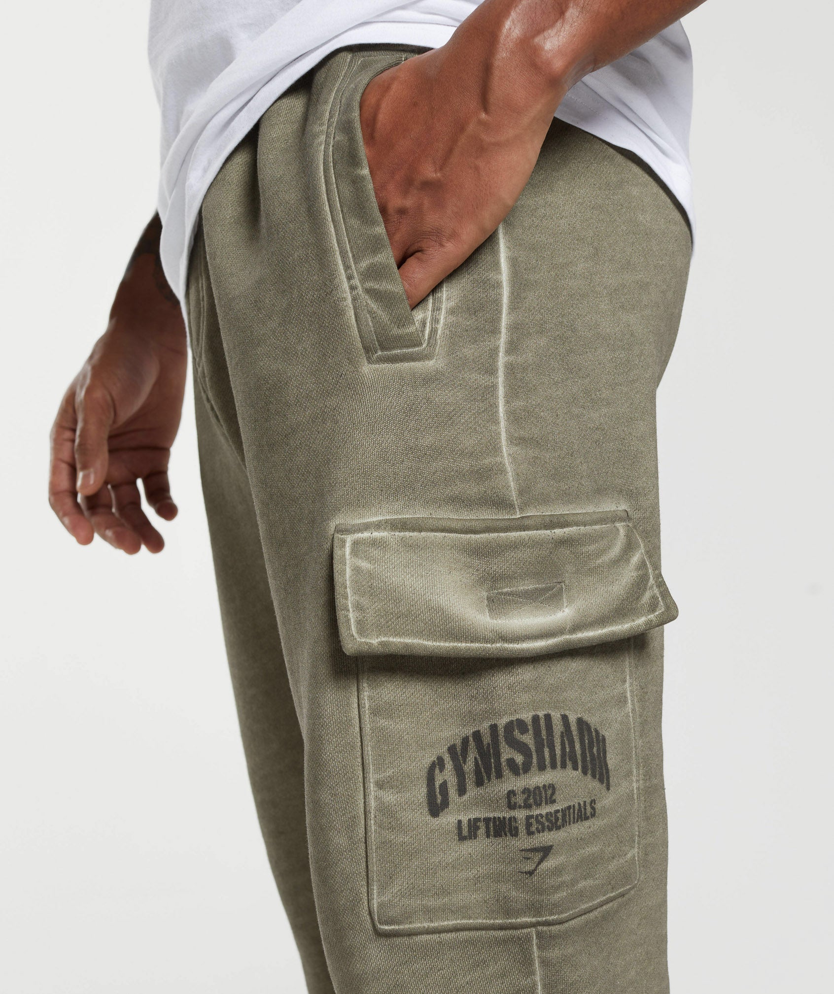 Heavyweight Washed Cargo Joggers - Utility Green