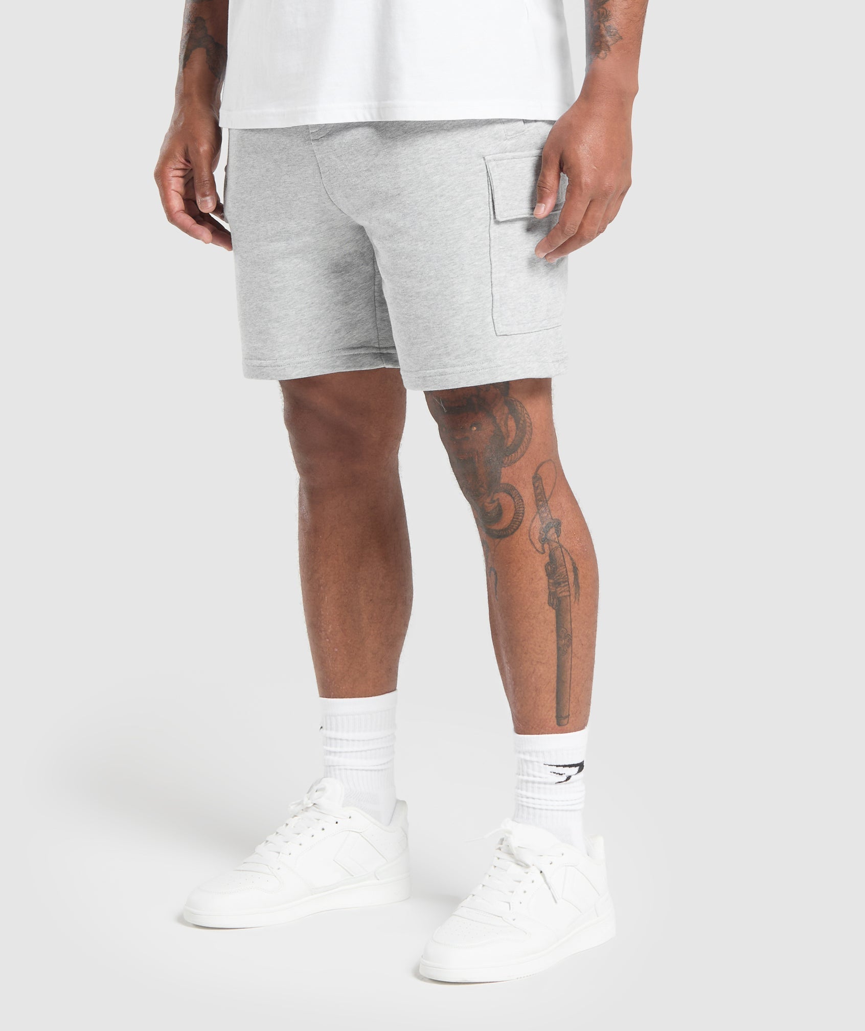 Rest Day Essentials Cargo 7" Shorts - Light Grey Core Marl