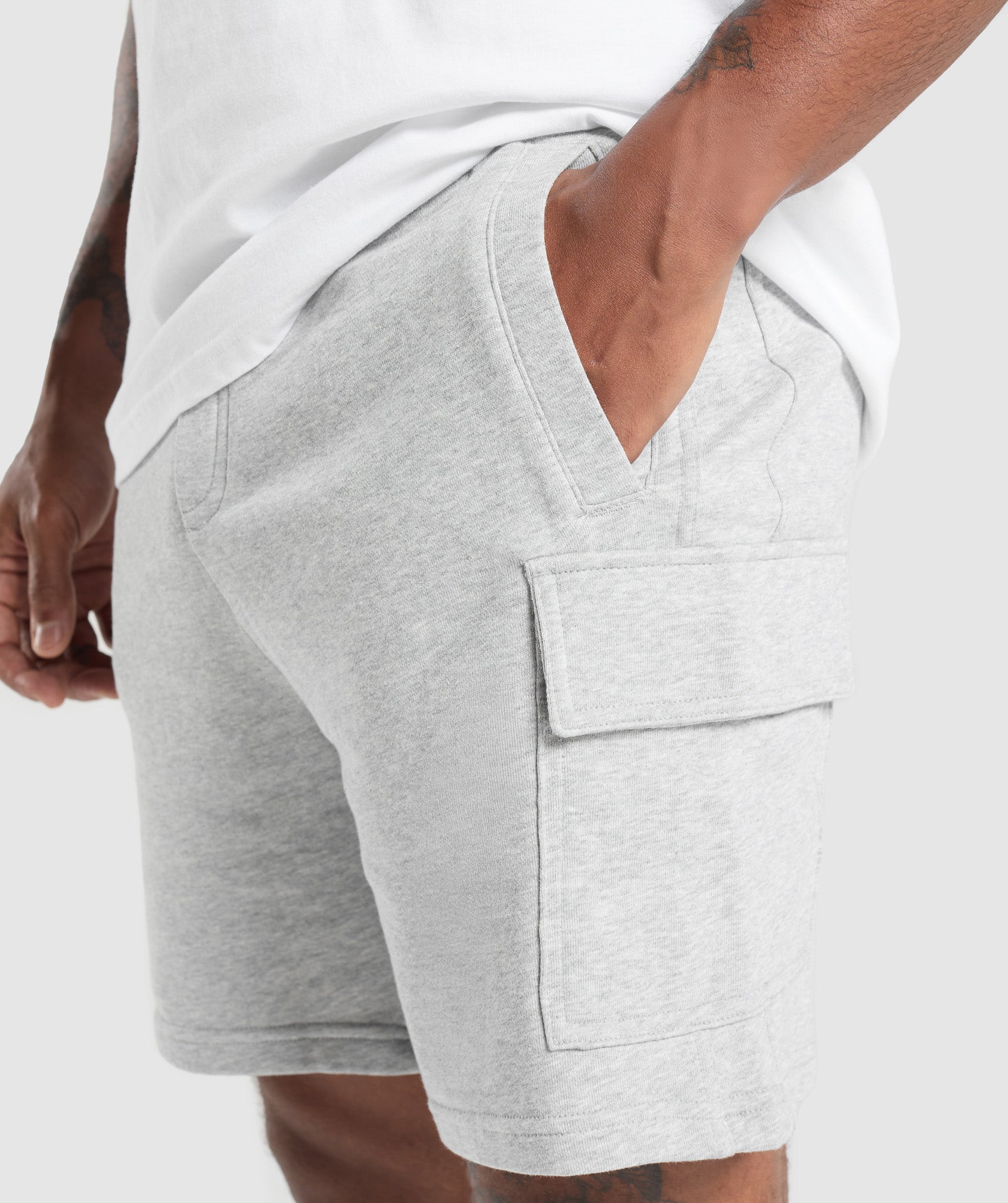 Rest Day Essentials Cargo 7" Shorts - Light Grey Core Marl