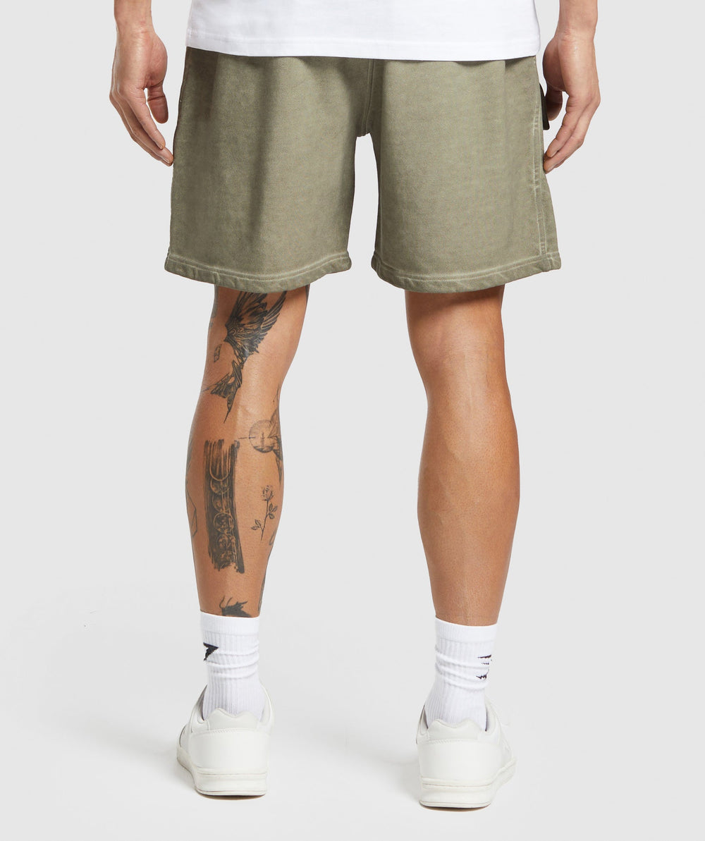 Heavyweight Washed Cargo Shorts - Utility Green