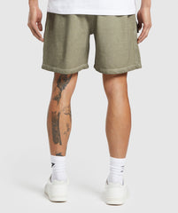 Heavyweight Washed Cargo Shorts - Utility Green