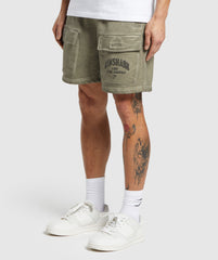 Heavyweight Washed Cargo Shorts - Utility Green