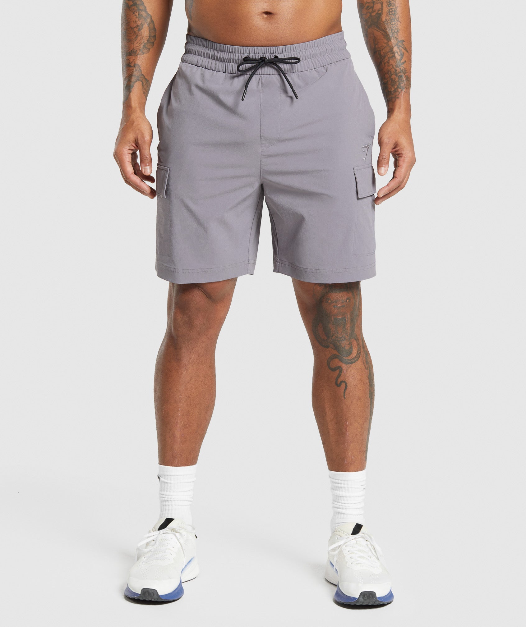 Stretch Woven Cargo Shorts - Medium Grey