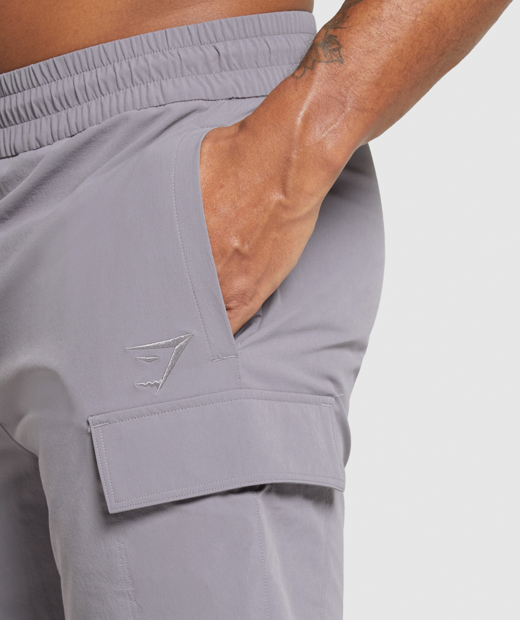 Stretch Woven Cargo Shorts - Medium Grey