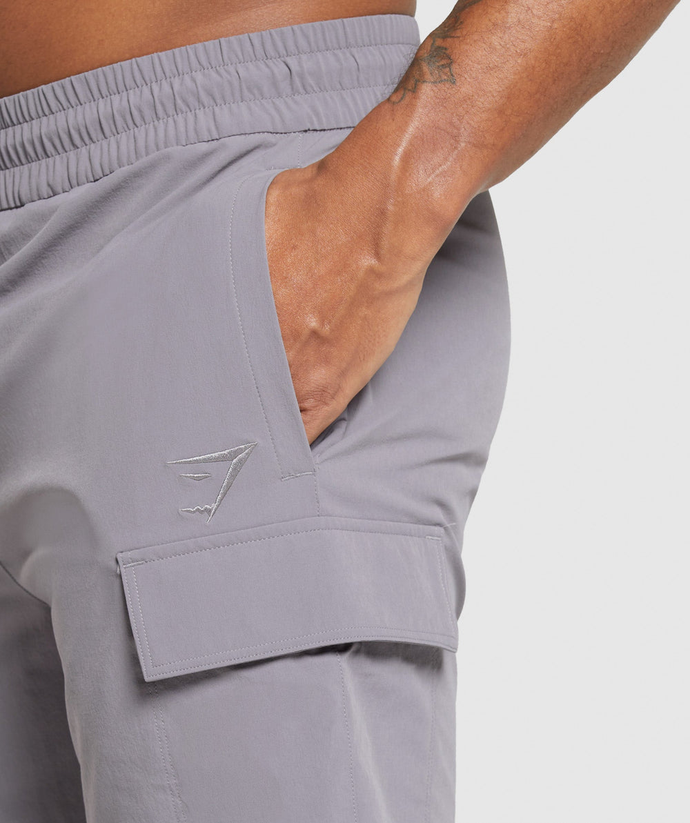Stretch Woven Cargo Shorts - Medium Grey