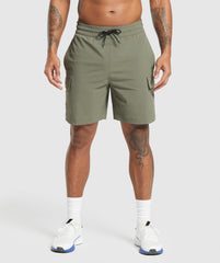 Stretch Woven Cargo Shorts - Base Green