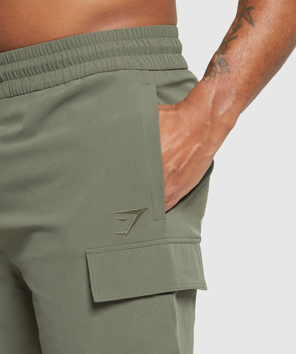 Stretch Woven Cargo Shorts - Base Green