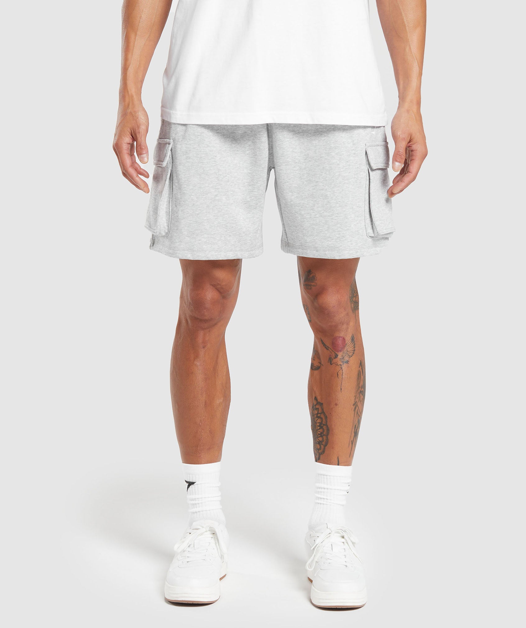 Crest Cargo Shorts - Light Grey Marl