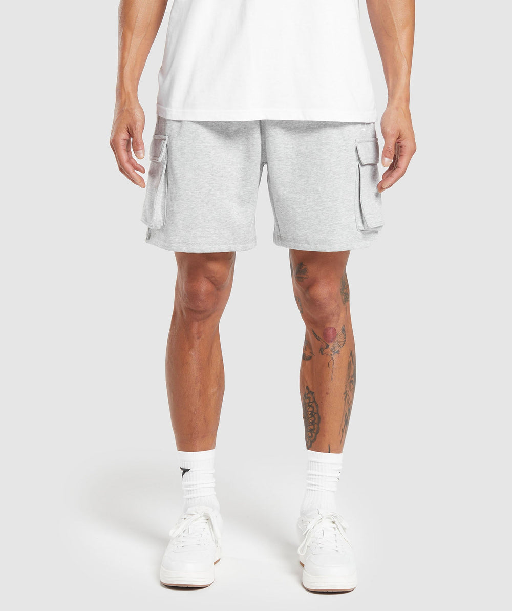 Crest Cargo Shorts - Light Grey Marl