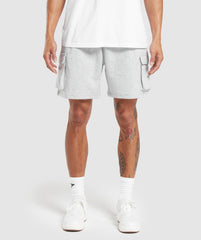 Crest Cargo Shorts - Light Grey Marl