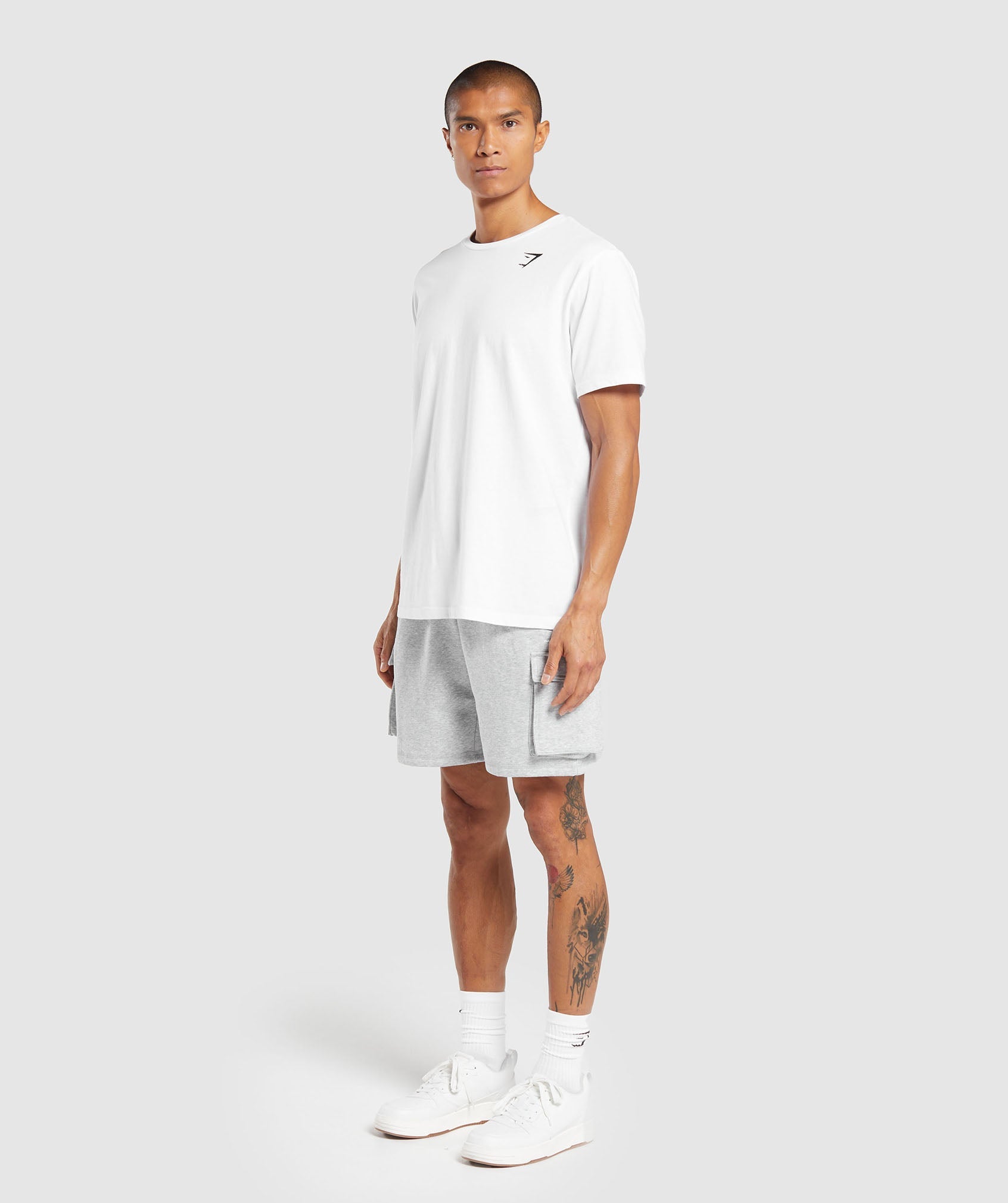Crest Cargo Shorts - Light Grey Marl