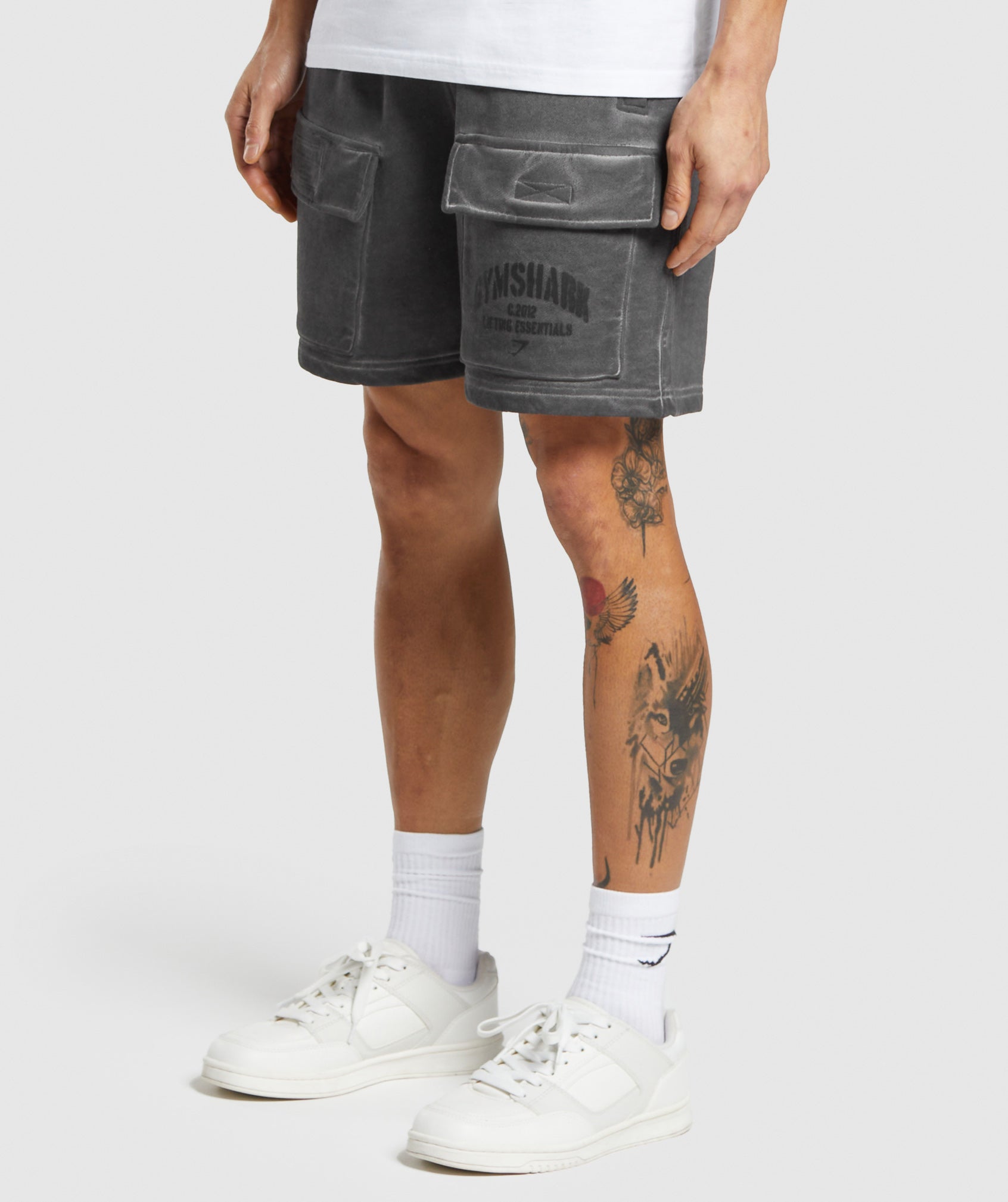 Heavyweight Washed Cargo Shorts - Black