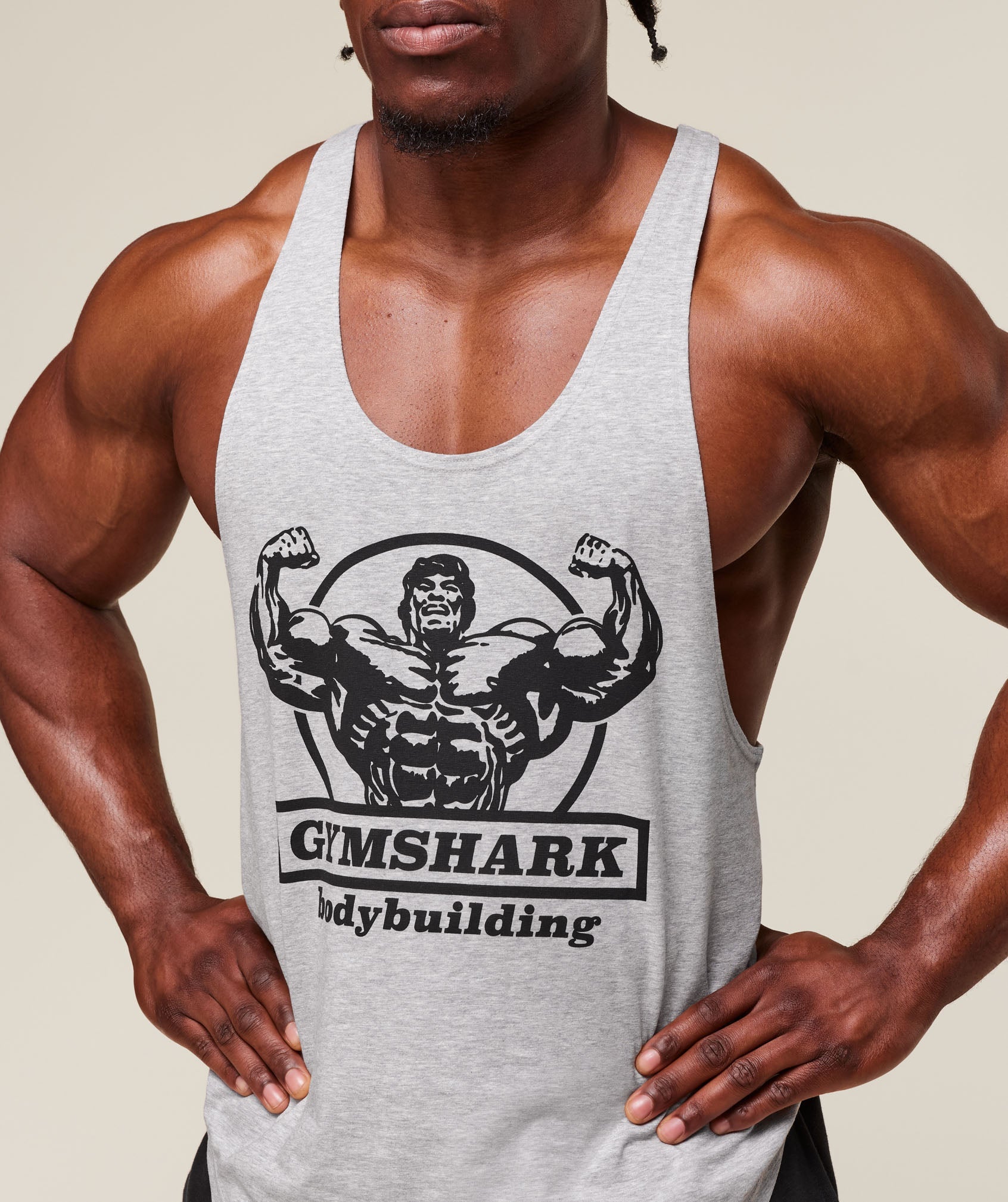 Double Bicep Stringer - Light Grey Core Marl