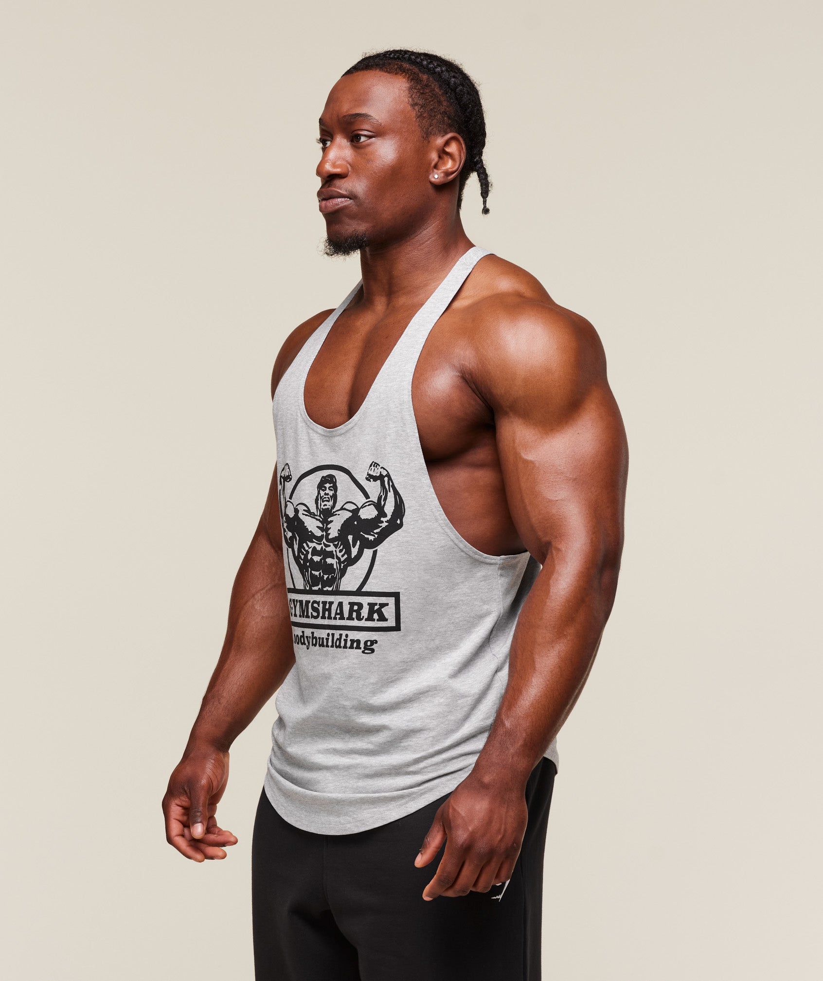 Double Bicep Stringer - Light Grey Core Marl