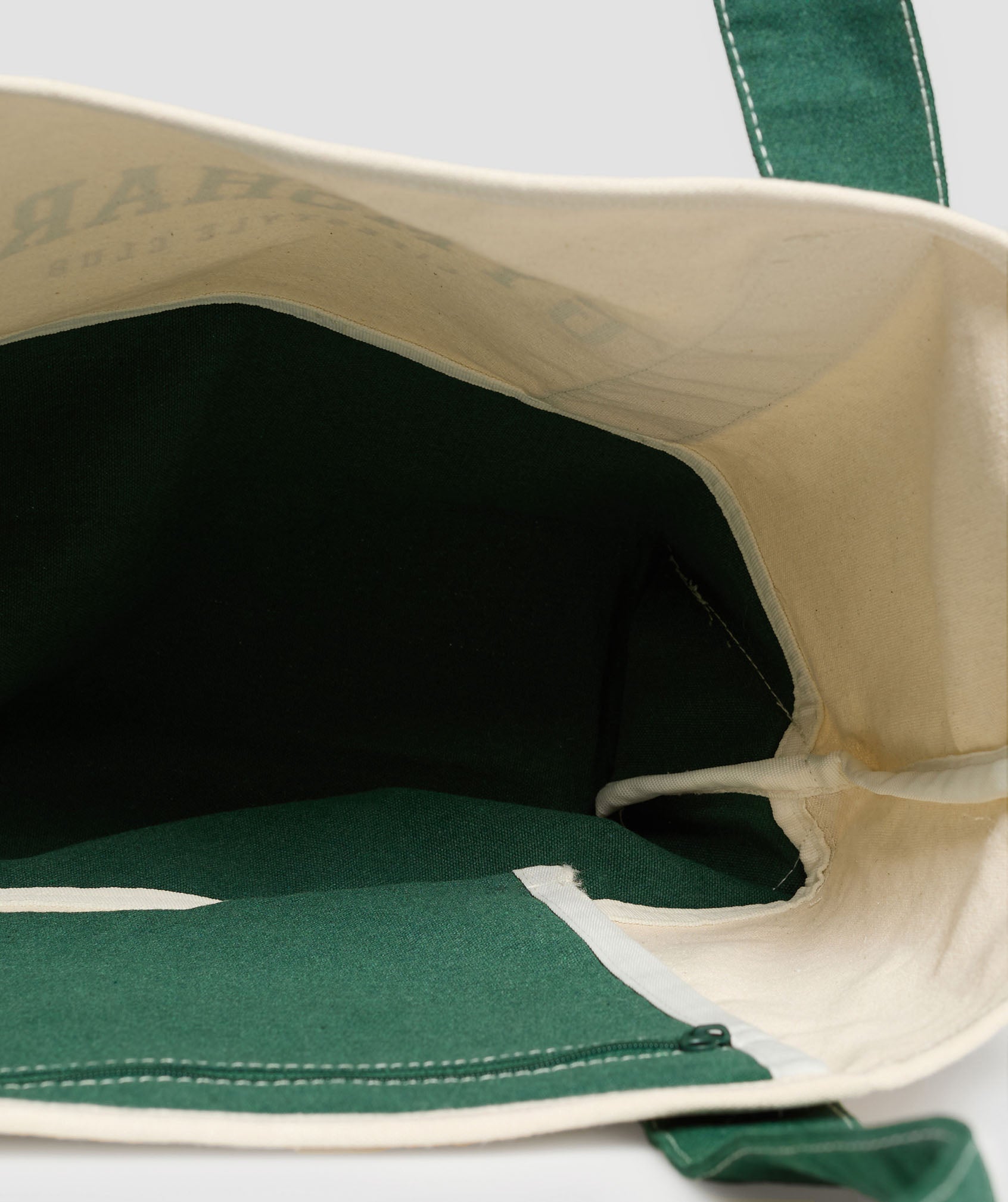 Collegiate Oversized Tote - Oat White/Classic Green