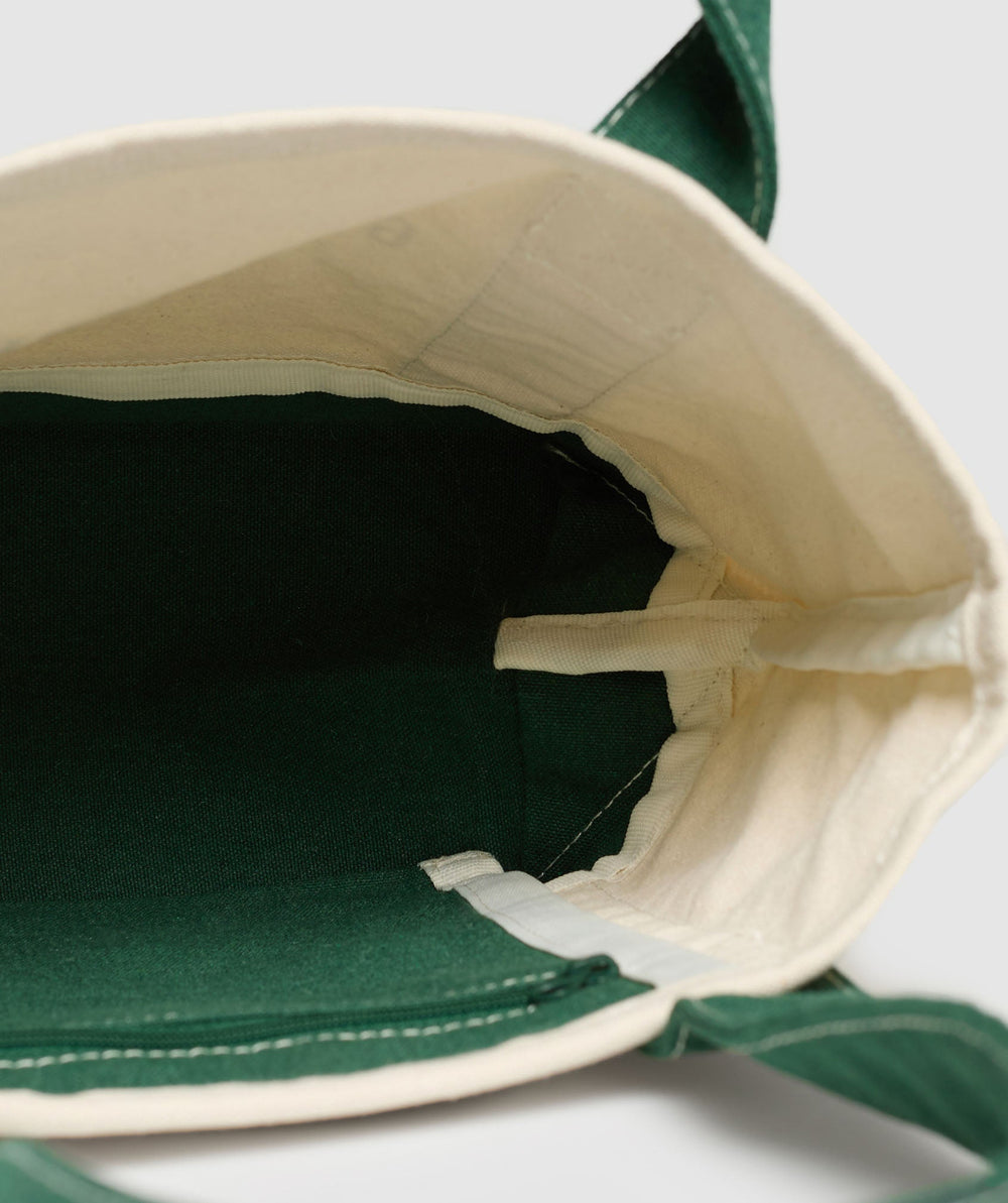 Collegiate Mini Tote - Oat White/Classic Green