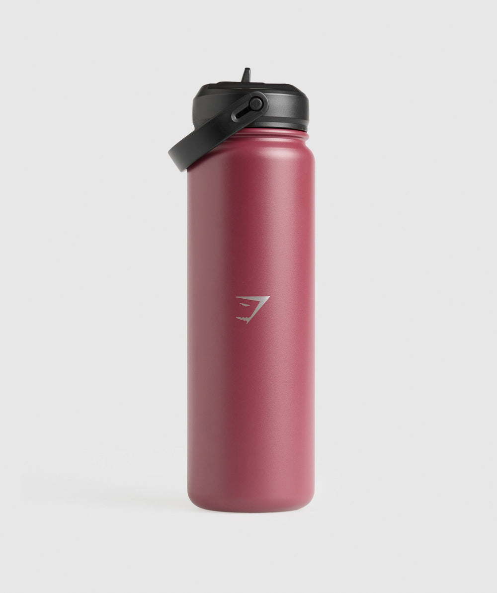 Metal Insulated Straw Bottle 700ml - Washed Berry Pink