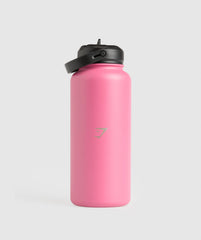Metal Insulated Straw Bottle 1L - Sunset Pink