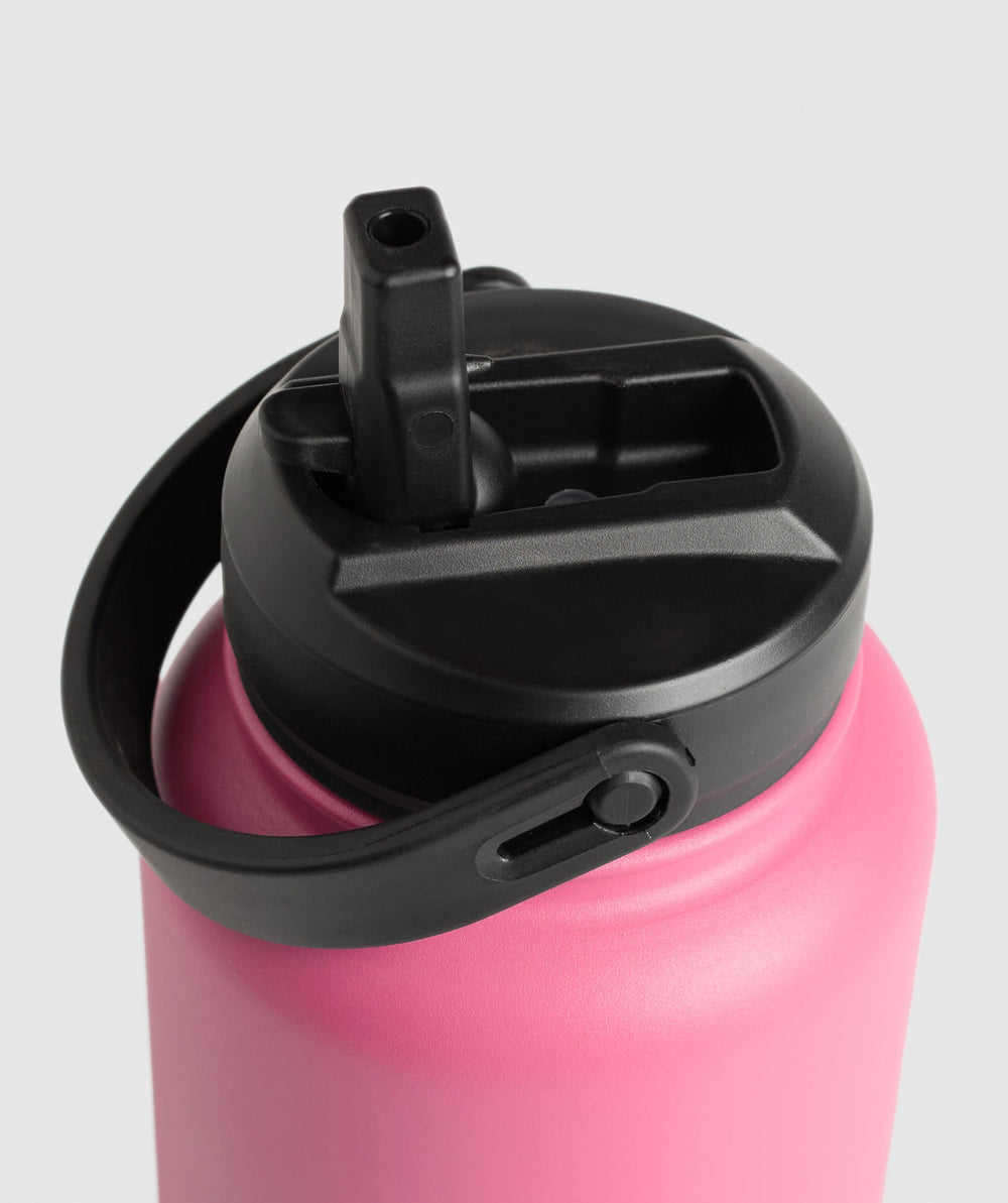 Metal Insulated Straw Bottle 1L - Sunset Pink