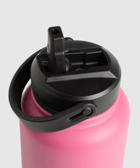 Metal Insulated Straw Bottle 1L - Sunset Pink