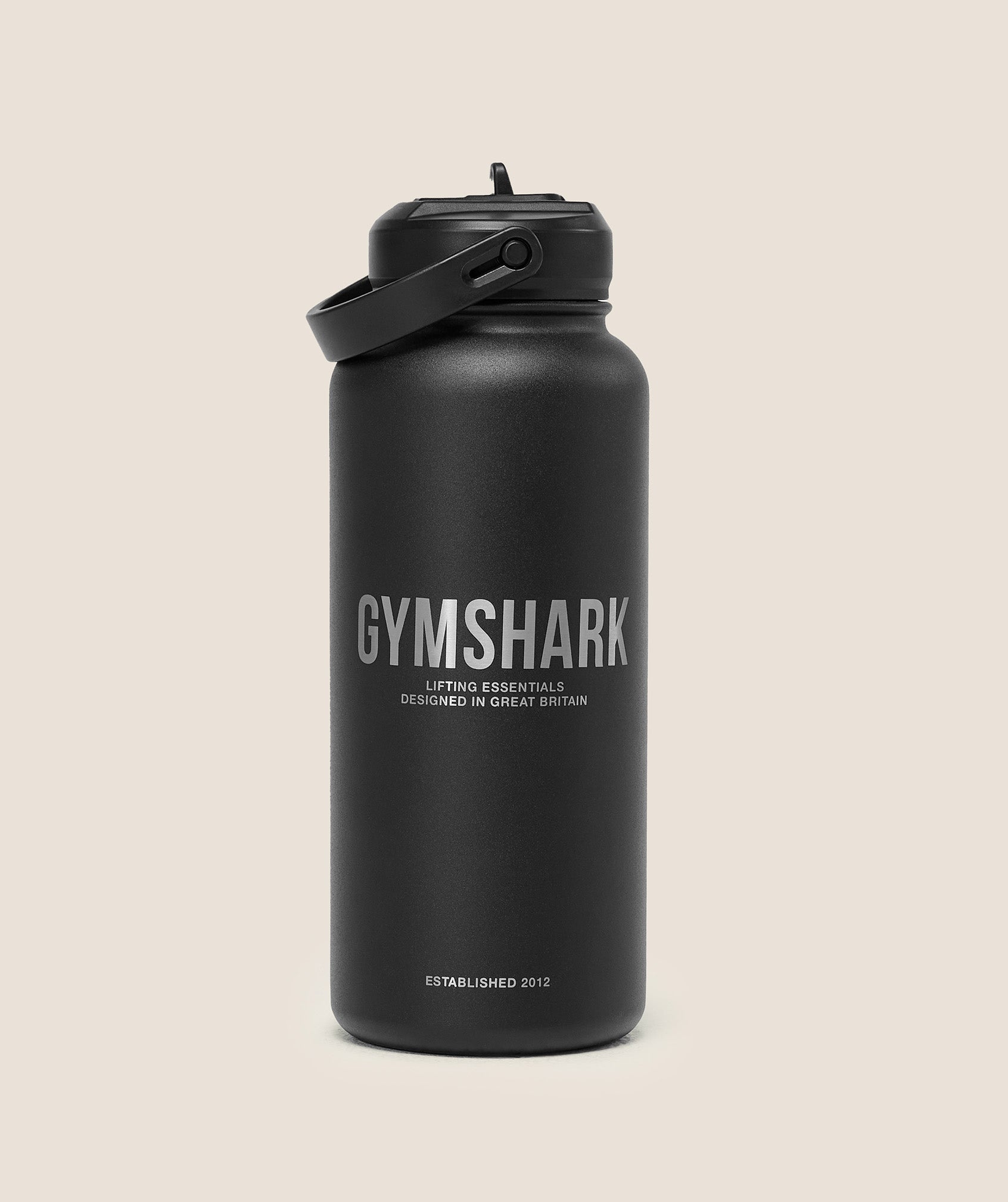Metal Insulated Straw Bottle 1L - Black