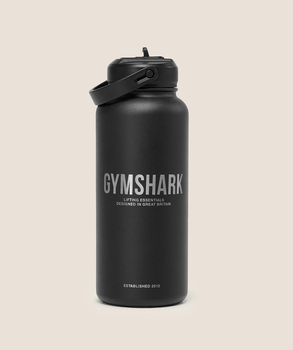 Metal Insulated Straw Bottle 1L - Black