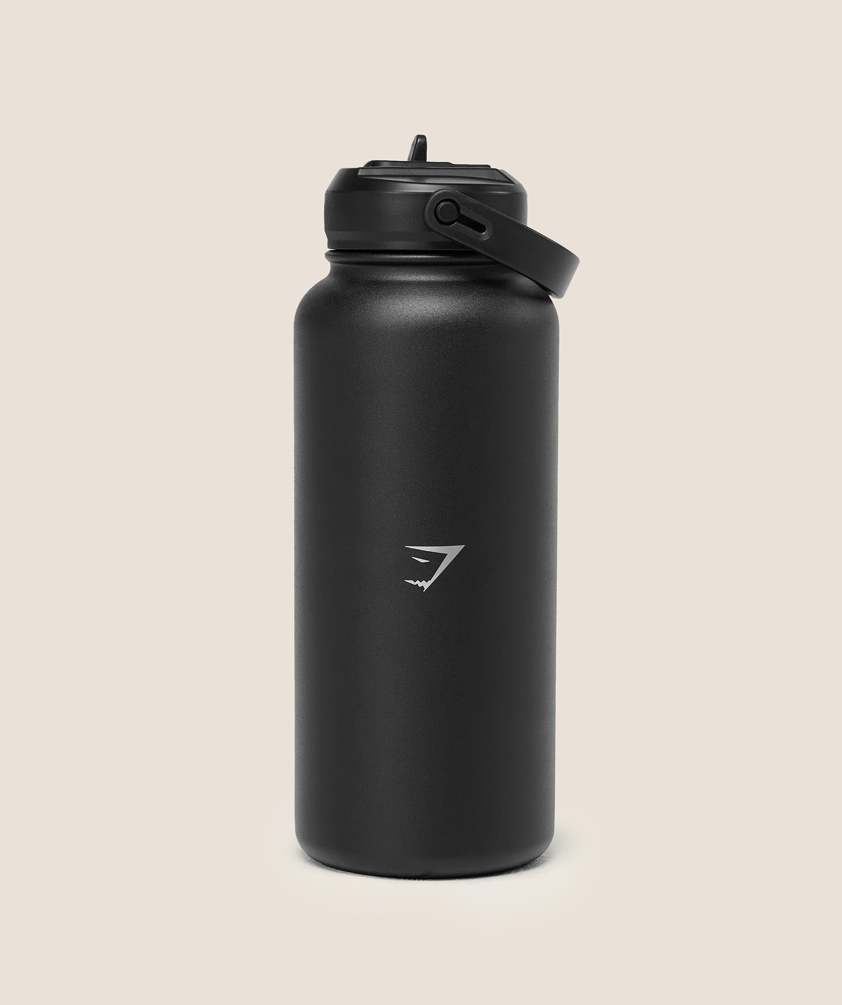 Metal Insulated Straw Bottle 1L - Black