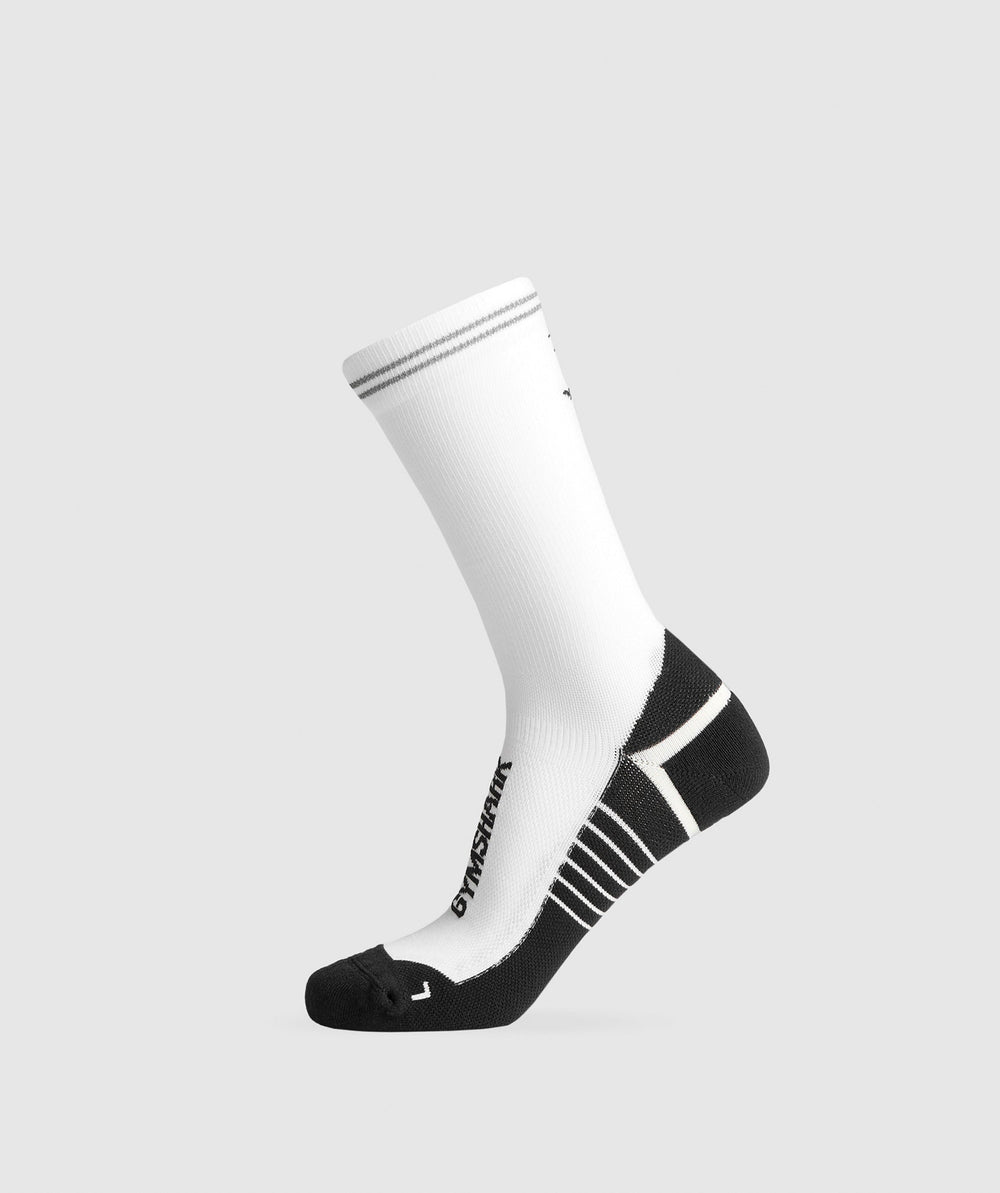 Crew Running Socks - White/Black