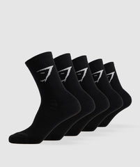Crew Socks 5pk - Black