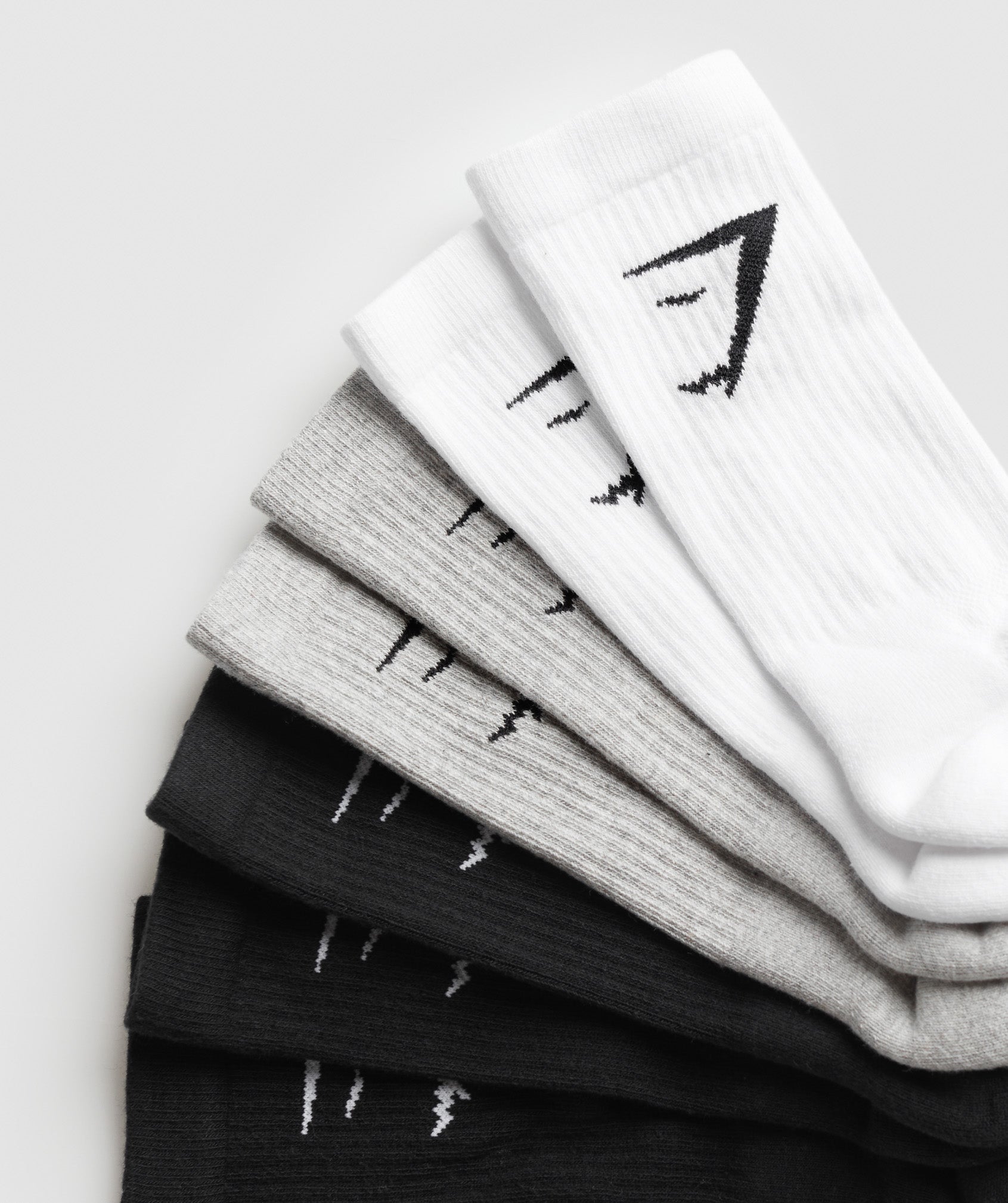Crew Socks 7pk - White/Light Grey Core Marl/Black