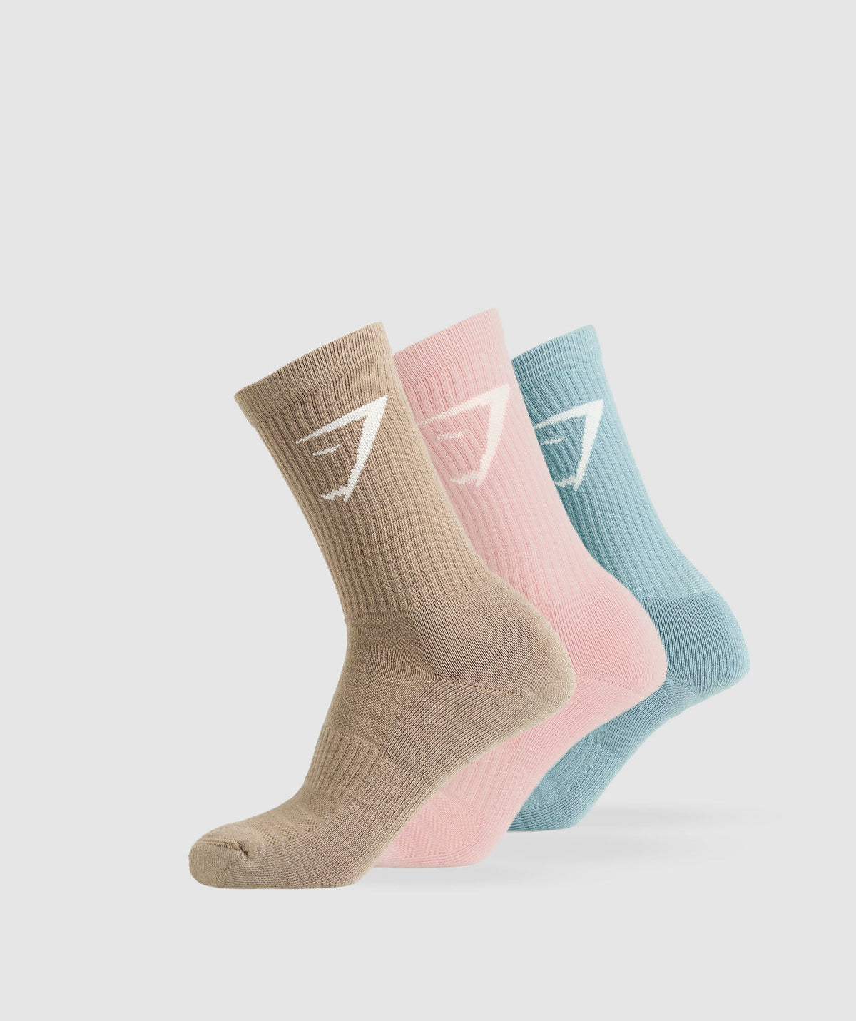 Crew Socks 3pk - Lifestyle Brown/Lift Pink/Rest Blue