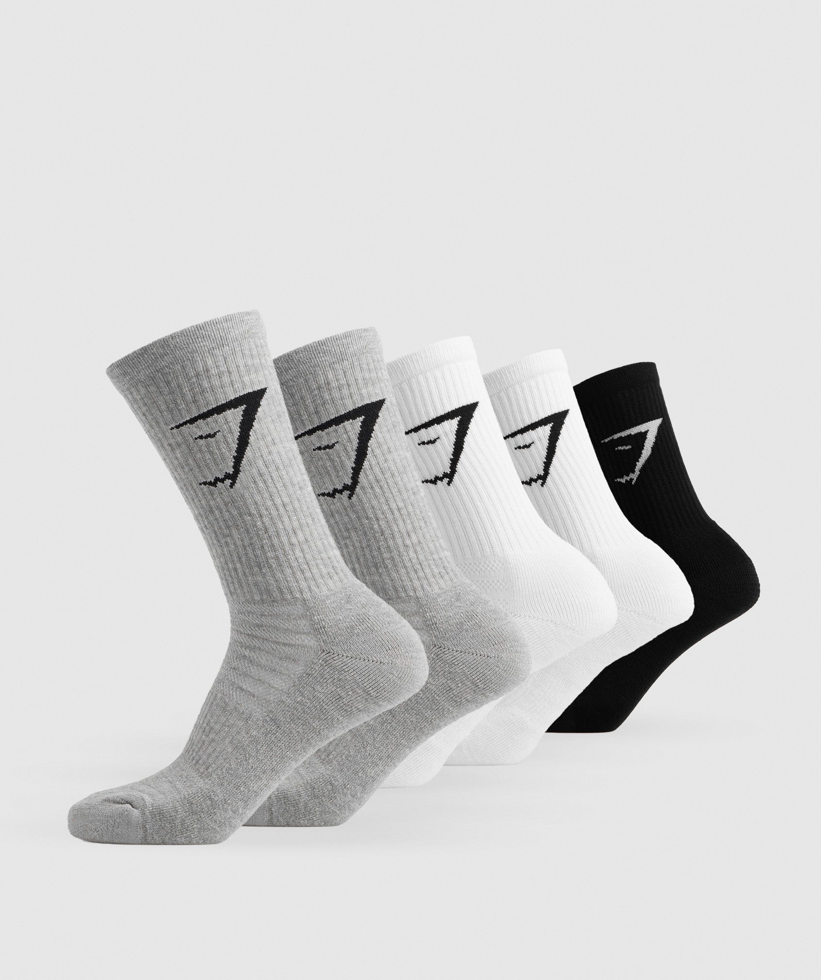 Crew Socks 5pk - White/Black/Light Grey Marl