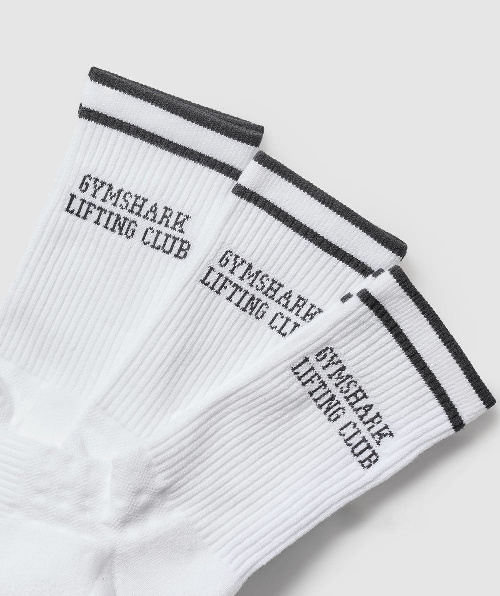 Lifting Club Graphic Crew 3pk - White/Black
