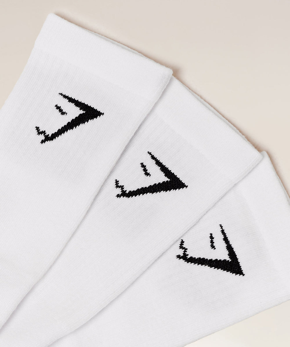 Motivate Graphic Crew Sock 3pk - White