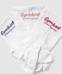 Trucker Crew Sock 3pk - White/Titanium Blue/Conditioning Red/Deep Fawn Brown