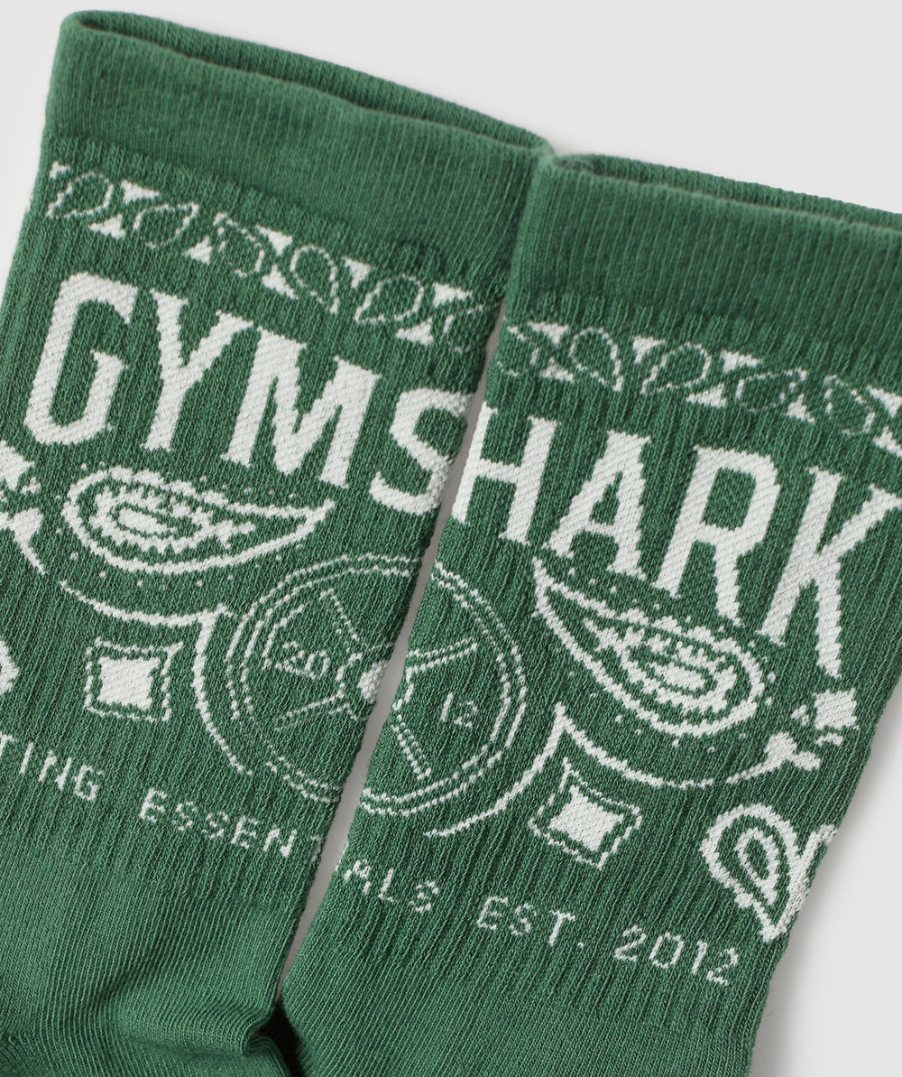 Bandana Crew Sock - Classic Green