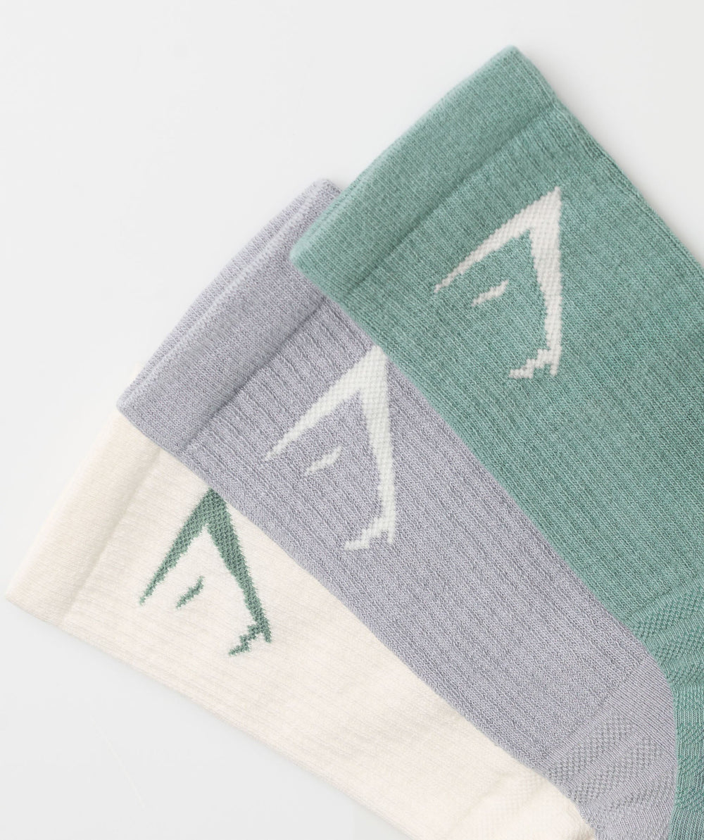 Crew Socks 3pk - Celeste Blue/Metal Purple/Soft White