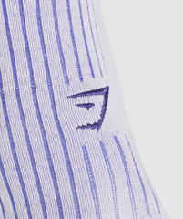 Frill Crew Single Sock - Fresh Lilac/Cobalt Purple