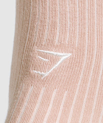 Frill Crew Single Sock - Rest Pink/Oat White