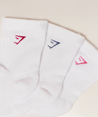 Lattes and Lunges Multi Graphic Midi 3pk - White
