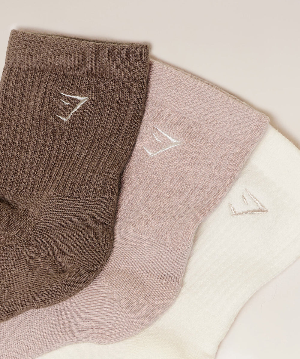 Lattes and Lunges Multi Graphic Midi 3pk - Soft White/Muted Pink/Soft Brown